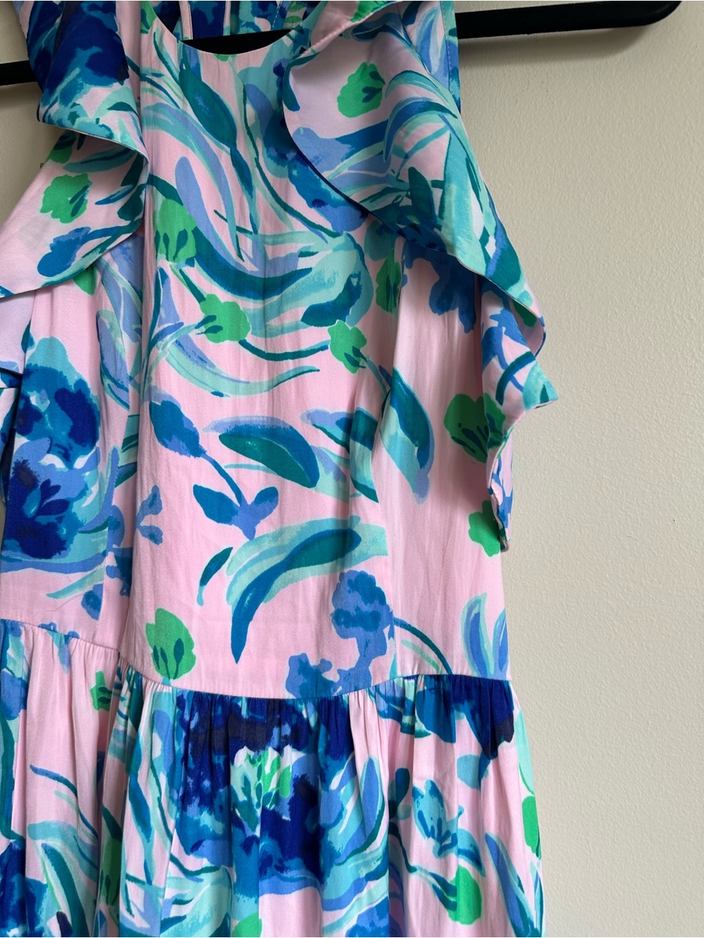 Lilly Pulitzer Rory Dress Sweet Pea Floral Print Womens 2 Pink Green Blue - Picture 4 of 11